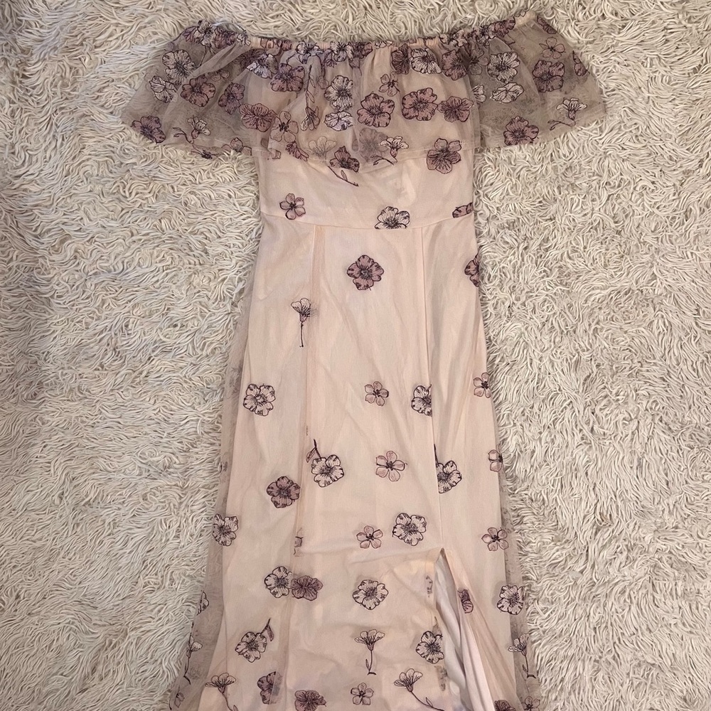 NEW Flower Mesh Off The Shoulder Dress